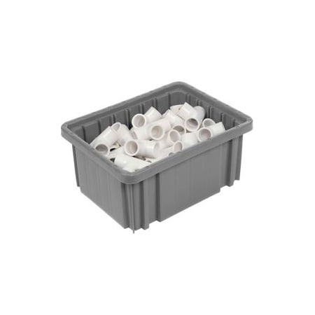 Quantum Storage Systems GEC 153; Plastic Dividable Grid Container - DG91050, 10-7/8"L x 8-1/4"W x 5"H, Gray DG91050GY